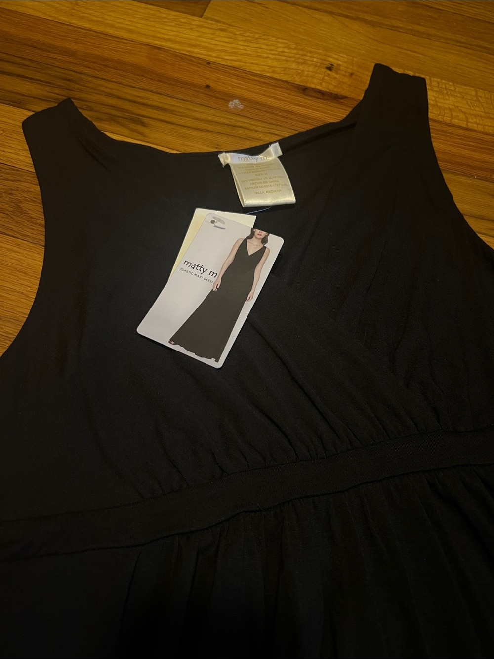 Matty M Black Sleeveless Maxi Dress with V-Neck